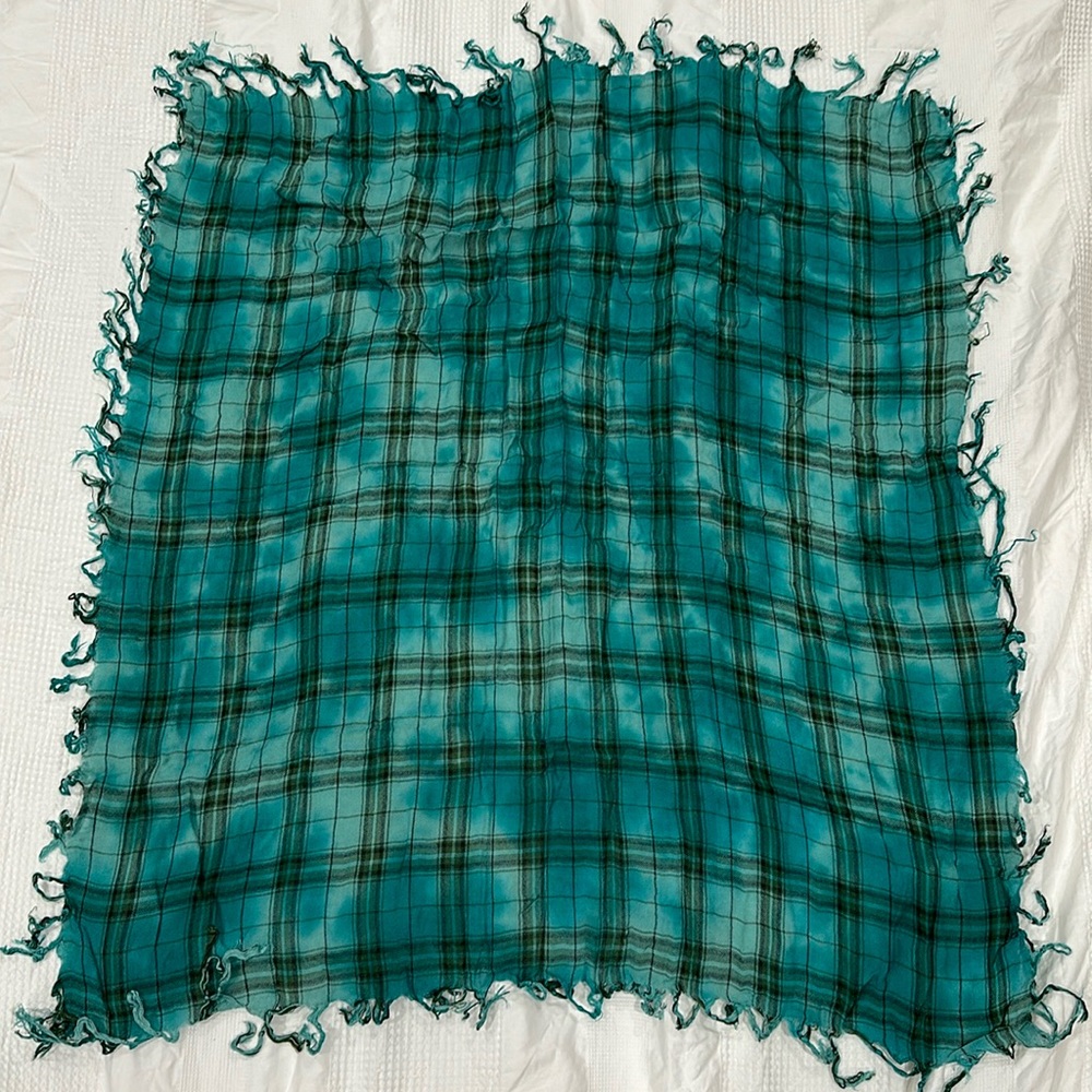 Plaid and tie dye scarf
